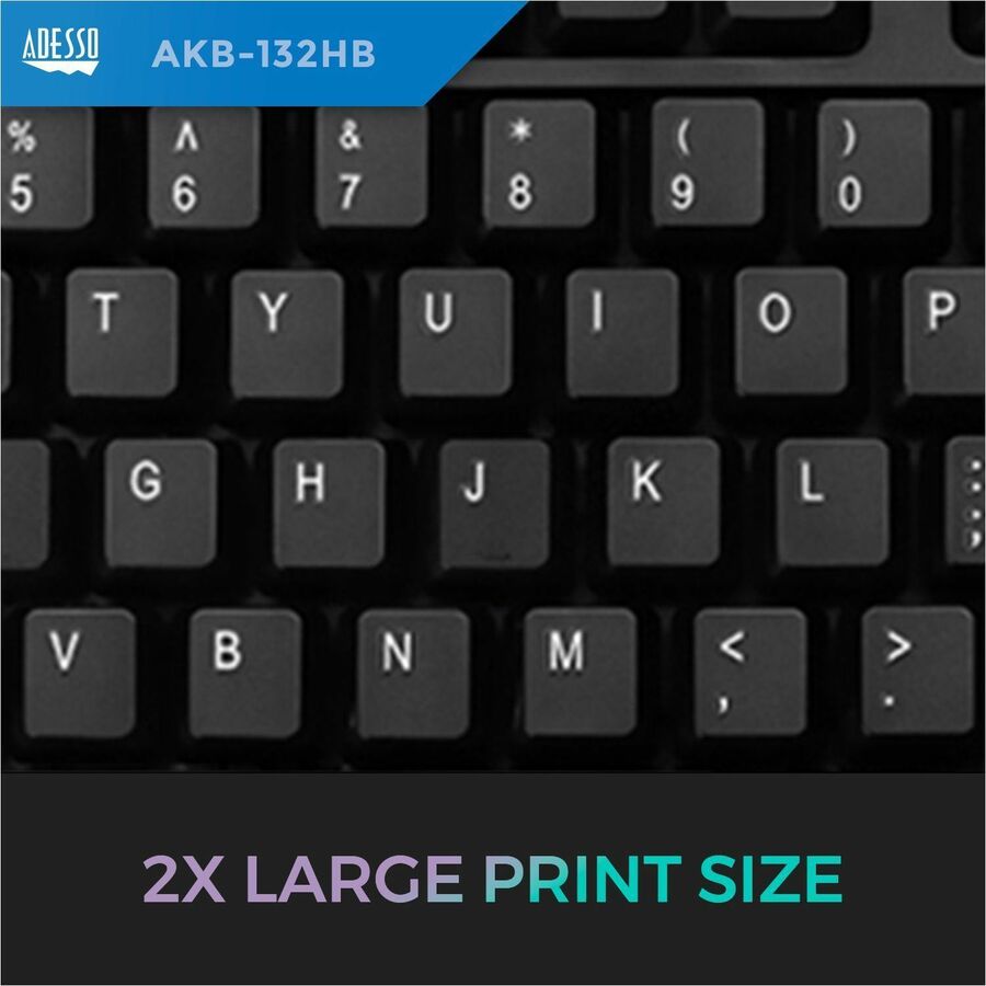 Clavier de bureau multimédia Adesso avec concentrateur USB à 3 ports AKB-132HB
