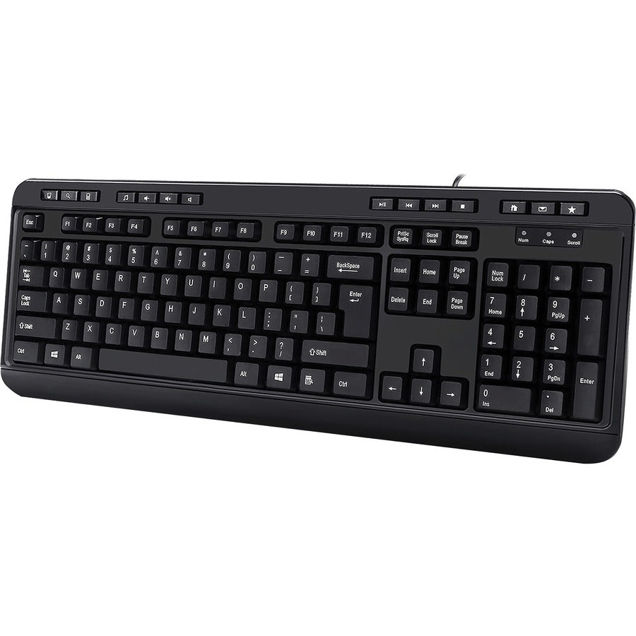 Clavier de bureau multimédia Adesso avec concentrateur USB à 3 ports AKB-132HB