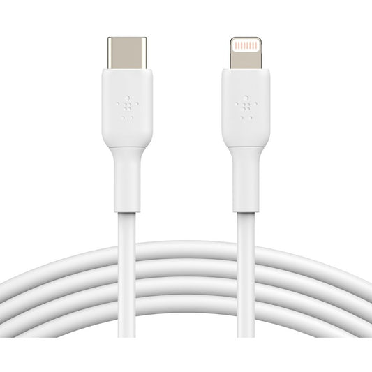 Câble Belkin BoostCharge USB-C vers Lightning (1 mètre / 3,3 pieds, blanc) CAA003BT1MWH