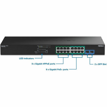 Commutateur Gigabit PoE++ 18 ports TRENDnet TPE-BG182G