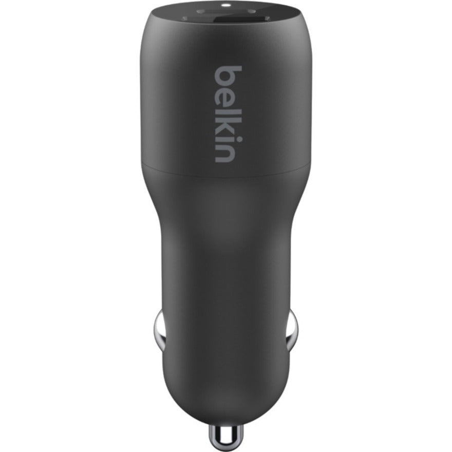 Chargeur de voiture double Belkin BoostCharge avec PPS 37 W + câble USB-C avec connecteur Lightning CCB004BT1MBK-B5