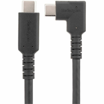 StarTech.com Câble USB-C robuste à angle droit de 50 cm, USB 3.2 Gen 2 (10 Gbit/s), câble de transfert de données USB C vers C, 100 W PD, 4K 60 Hz, câble USB-C à 90 degrés RUSB31CC50CMBR