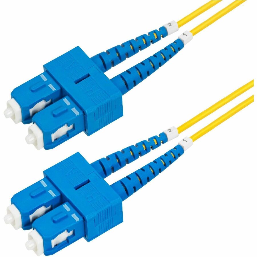 StarTech.com 2m (6.6ft) SC to SC (UPC) OS2 Single Mode Duplex Fiber Optic Cable, 9/125, 40G/100G, Low Insertion Loss, LSZH Jumper Cord SMDOS2SCSC2M