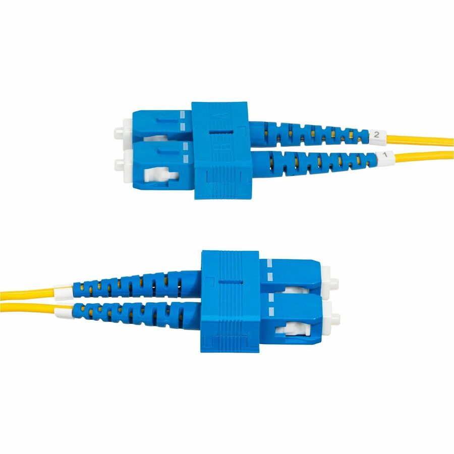StarTech.com 2m (6.6ft) SC to SC (UPC) OS2 Single Mode Duplex Fiber Optic Cable, 9/125, 40G/100G, Low Insertion Loss, LSZH Jumper Cord SMDOS2SCSC2M