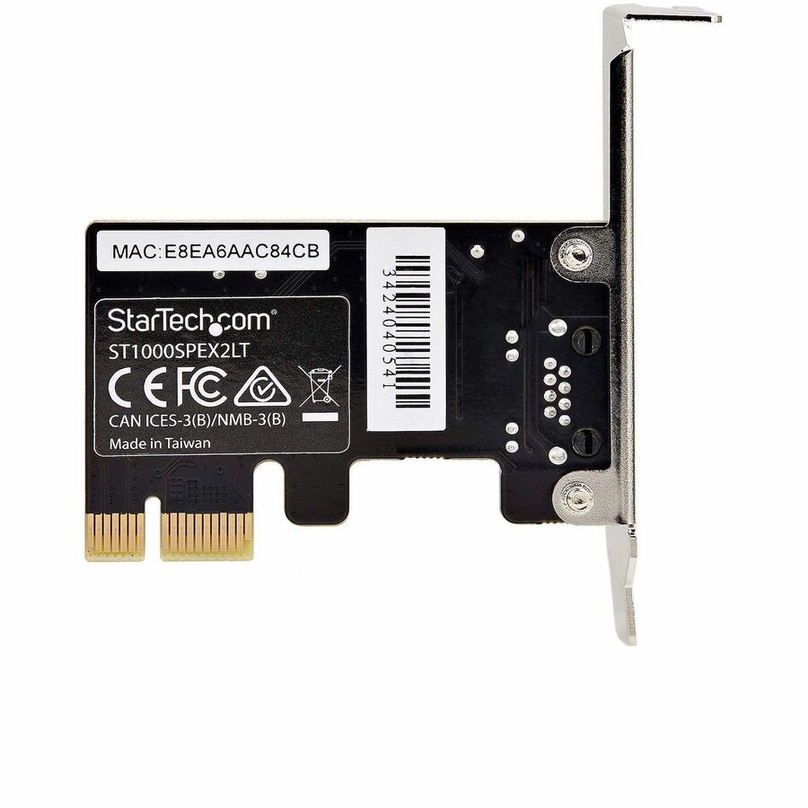 StarTech.com Carte adaptateur réseau PCIe Gigabit 1 port, carte réseau PCI Express 10/100/1000 Mbps à profil bas, Realtek RTL8111H, conforme TAA ST1000SPEX2LT