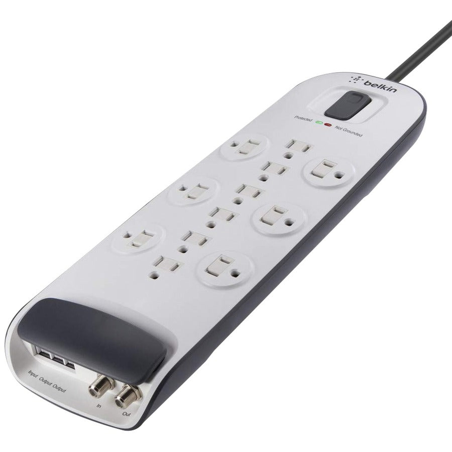 Parasurtenseur Belkin à 12 prises avec cordon d'alimentation de 8 pieds et protection câble/satellite BV112230-08