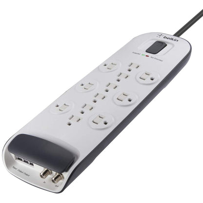 Parasurtenseur Belkin à 12 prises avec cordon d'alimentation de 8 pieds et protection câble/satellite BV112230-08