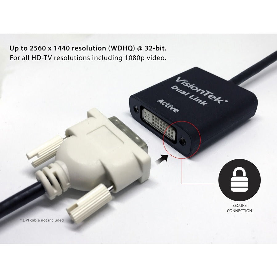 Adaptateur VisionTek Mini DisplayPort vers DVI-D Dual Link (M/F) 900640