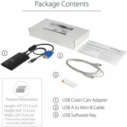 Adaptateur USB Crash Cart de StarTech.com avec transfert de fichiers et capture vidéo à 1920 x 1200 60 Hz NOTECONS02