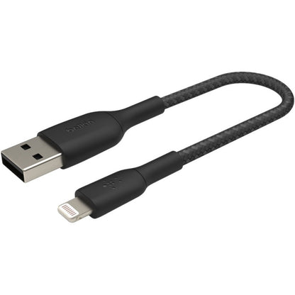 Câble tressé Lightning vers USB-A Belkin BoostCharge (1 mètre / 3,3 pieds, noir) CAA002BT1MBK