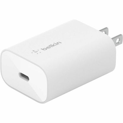 Chargeur mural portable USB-C 25 W de Belkin - 1 x USB-C - Charge rapide - Adaptateur secteur - Blanc WCA004DQWH