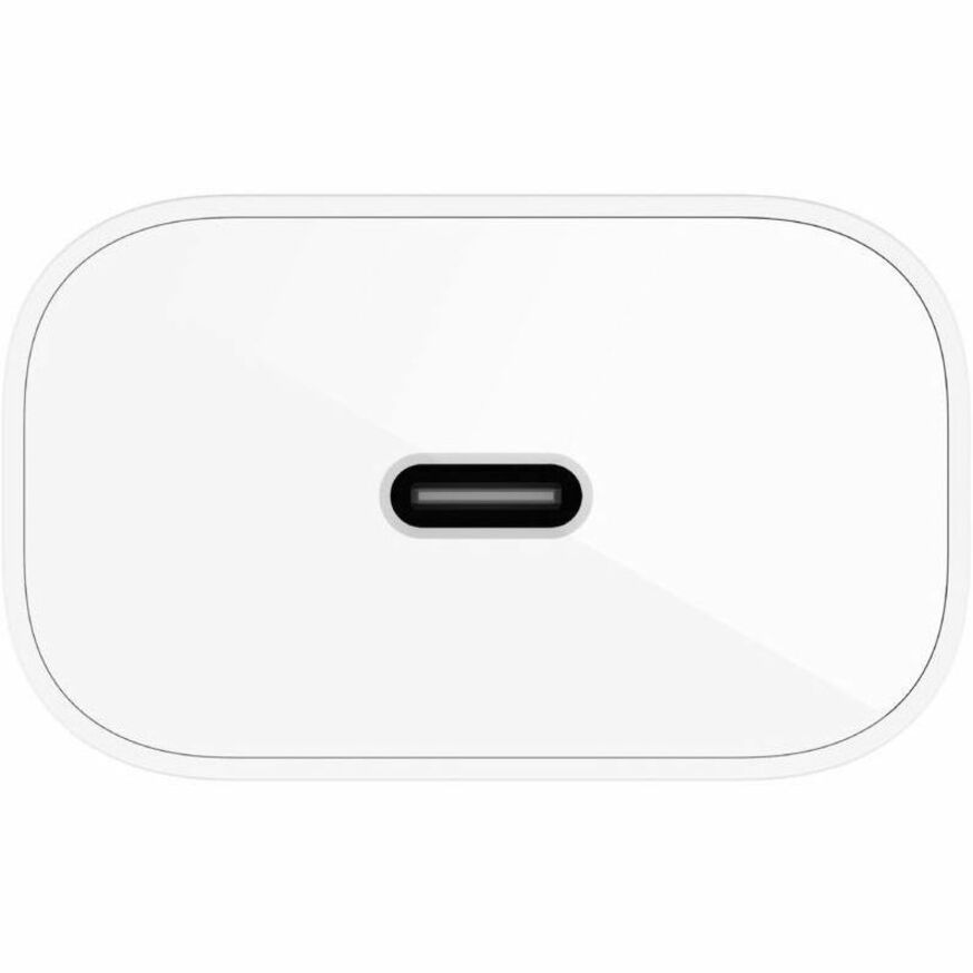 Chargeur mural portable USB-C 25 W de Belkin - 1 x USB-C - Charge rapide - Adaptateur secteur - Blanc WCA004DQWH