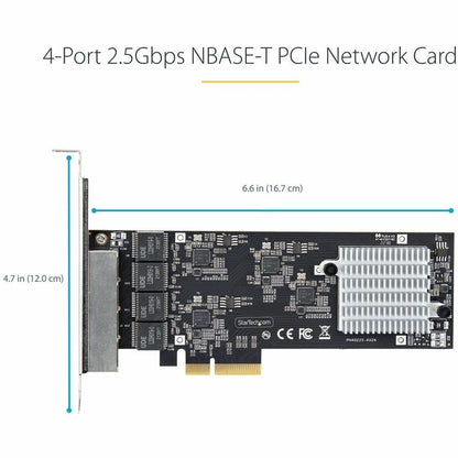 StarTech.com 4-Port 2.5G NBASE-T PCIe Network Card, Computer Network Card Interface, Intel&reg; I225-V, Quad-Port Ethernet, Multi-Gigabit NIC PR42GI-NETWORK-CARD