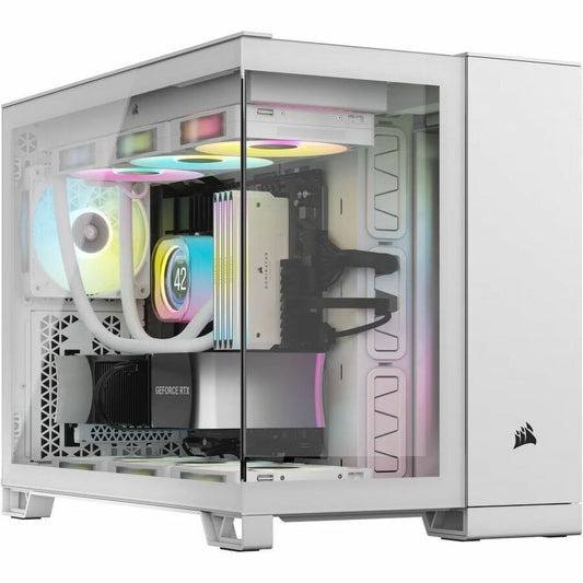 Boîtier PC Corsair iCUE LINK 2500X RGB Micro ATX à double chambre - Blanc CC-9011268-WW