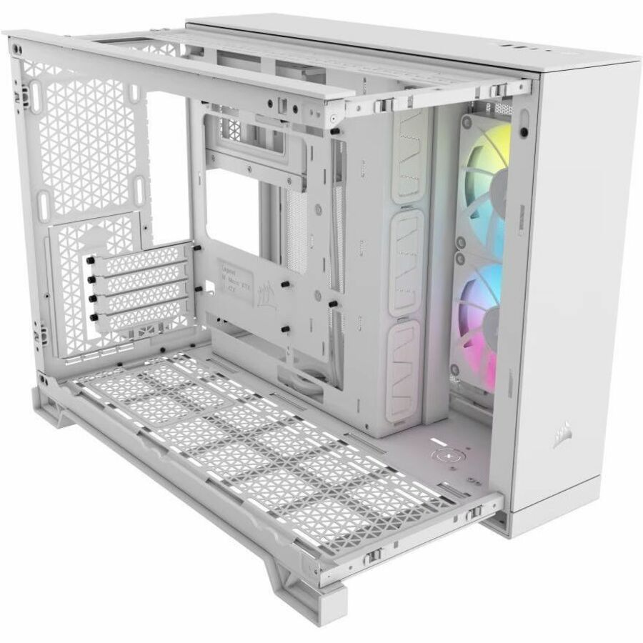 Boîtier PC Corsair iCUE LINK 2500X RGB Micro ATX à double chambre - Blanc CC-9011268-WW