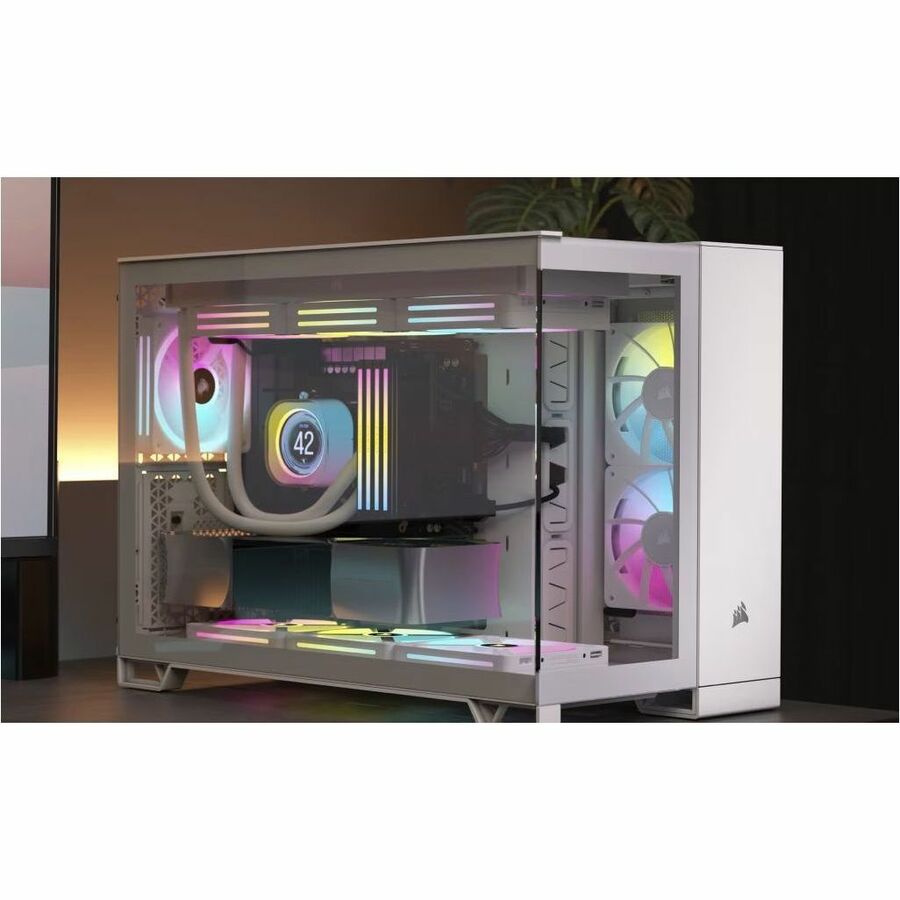Boîtier PC Corsair iCUE LINK 2500X RGB Micro ATX à double chambre - Blanc CC-9011268-WW