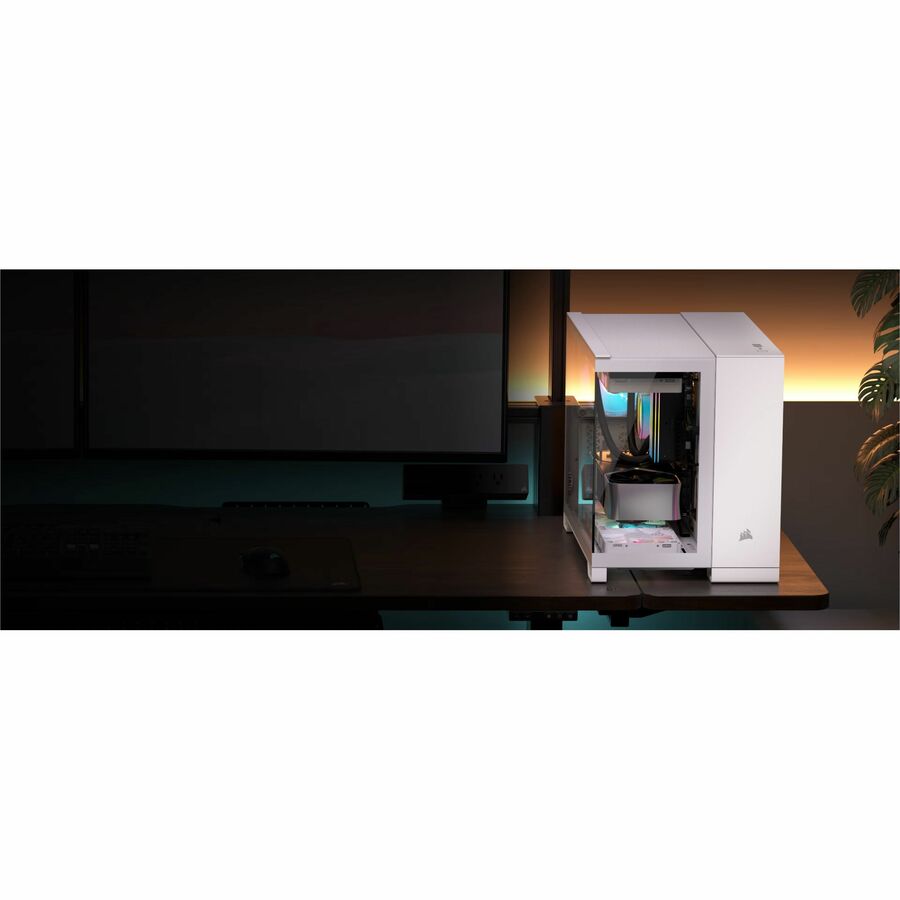 Boîtier PC Corsair iCUE LINK 2500X RGB Micro ATX à double chambre - Blanc CC-9011268-WW