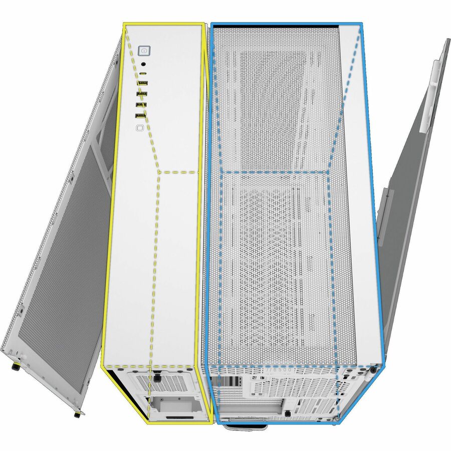 Boîtier PC Corsair 6500D AIRFLOW mi-tour à double chambre - Blanc CC-9011260-WW