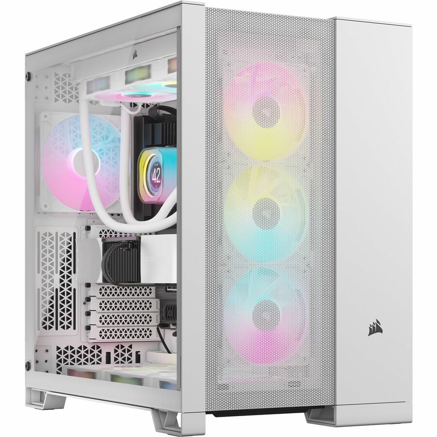 Boîtier PC Corsair 6500D AIRFLOW mi-tour à double chambre - Blanc CC-9011260-WW