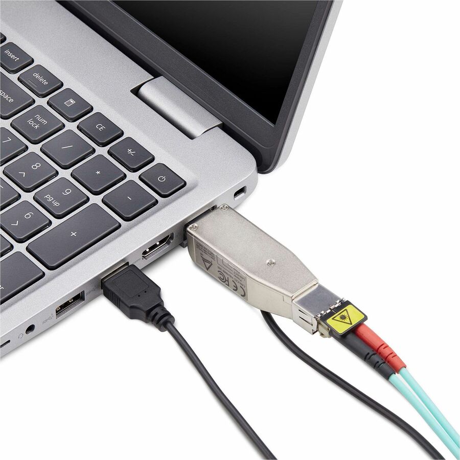 StarTech.com Dongle convertisseur de média Gigabit fibre optique vers Ethernet RJ45, alimenté par USB, SMF/MMF, fibre optique monomode/multimode, boîtier métallique D01ML55U-FIBER-MEDIA