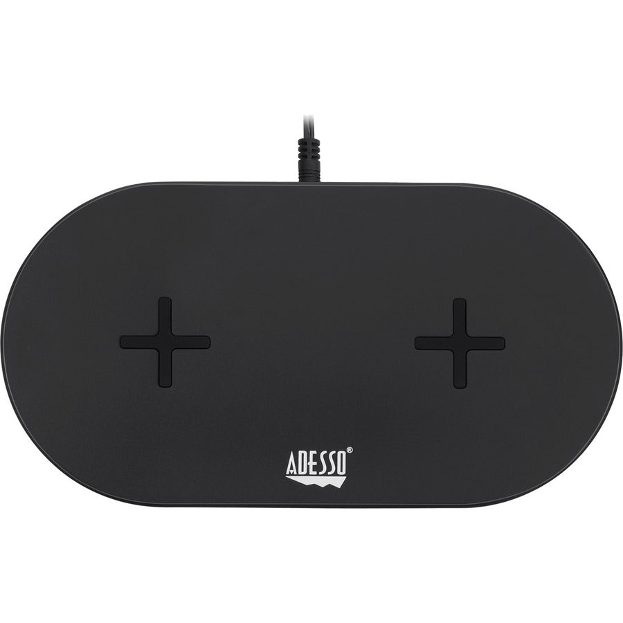 Chargeur rapide sans fil à double bobine certifié Qi Adesso 15 W Max AUH-1040