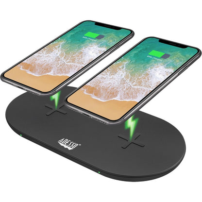 Chargeur rapide sans fil à double bobine certifié Qi Adesso 15 W Max AUH-1040