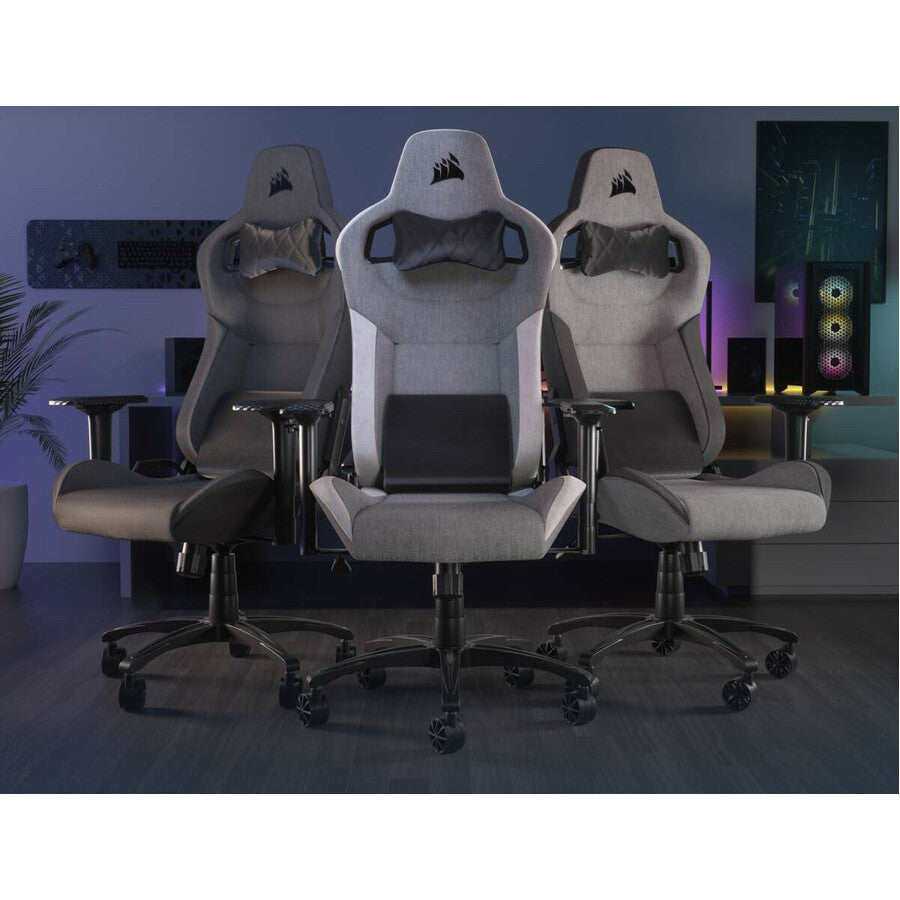 Corsair T3 RUSH Fabric Gaming Chair (2023) - Grey/White CF-9010058-WW