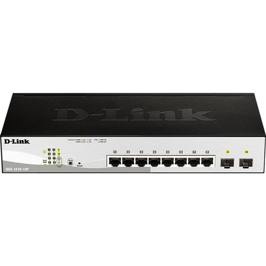 Commutateur Web intelligent Gigabit 10 ports D-Link avec 2 ports SFP Gigabit DGS-1210-10P