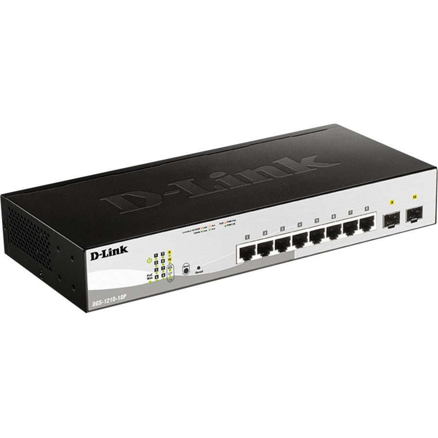 Commutateur Web intelligent Gigabit 10 ports D-Link avec 2 ports SFP Gigabit DGS-1210-10P