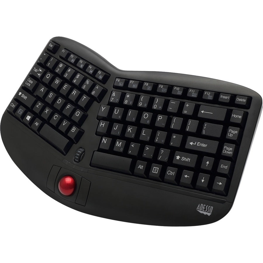 Clavier sans fil ergonomique à boule de commande Adesso Tru-Form Media 3150 - 2,4 GHz WKB-3150UB