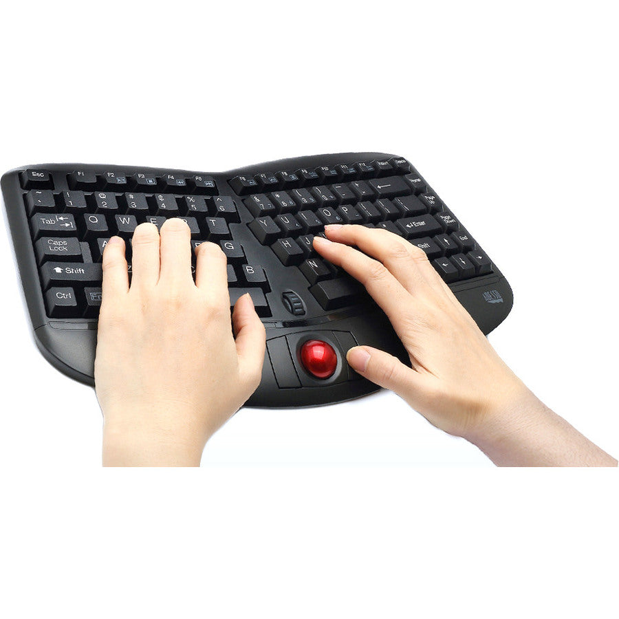 Clavier sans fil ergonomique à boule de commande Adesso Tru-Form Media 3150 - 2,4 GHz WKB-3150UB