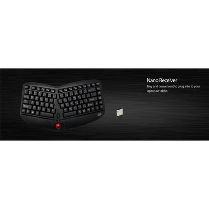 Clavier sans fil ergonomique à boule de commande Adesso Tru-Form Media 3150 - 2,4 GHz WKB-3150UB
