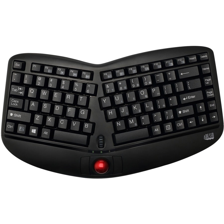 Clavier sans fil ergonomique à boule de commande Adesso Tru-Form Media 3150 - 2,4 GHz WKB-3150UB