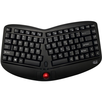 Clavier sans fil ergonomique à boule de commande Adesso Tru-Form Media 3150 - 2,4 GHz WKB-3150UB
