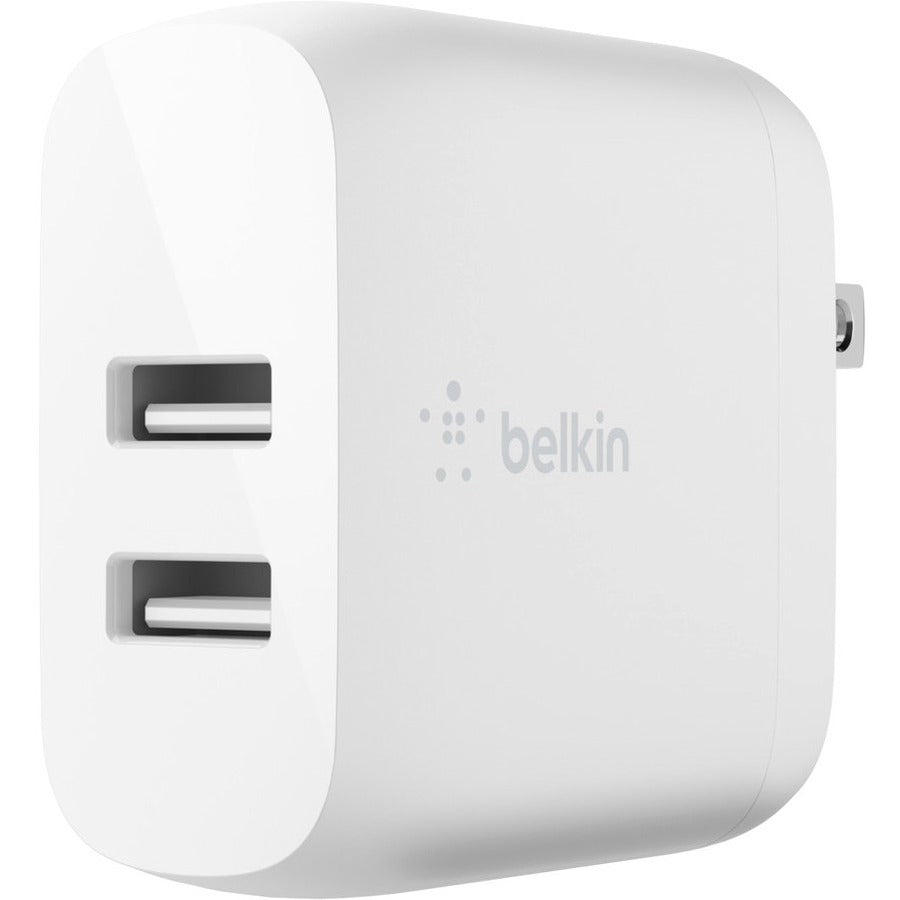 Chargeur mural Belkin BoostCharge Dual USB-A 24 W + câble Lightning vers USB-A - Adaptateur secteur WCD001DQ1MWH