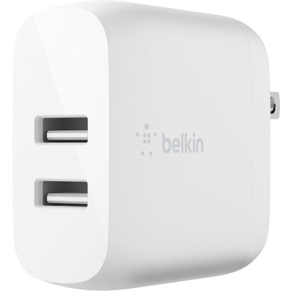 Chargeur mural Belkin BoostCharge Dual USB-A 24 W + câble Lightning vers USB-A - Adaptateur secteur WCD001DQ1MWH