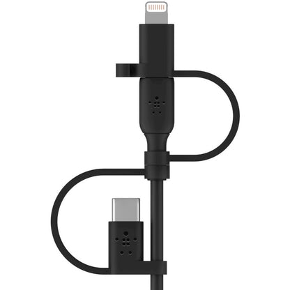 Câble universel Belkin 15 W (câble USB-A avec connecteurs USB-C, Micro-USB et Lightning) CAC001BT1MBK
