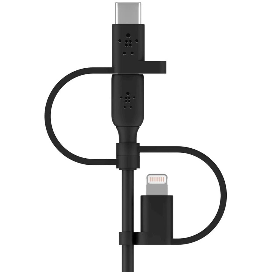 Câble universel Belkin 15 W (câble USB-A avec connecteurs USB-C, Micro-USB et Lightning) CAC001BT1MBK