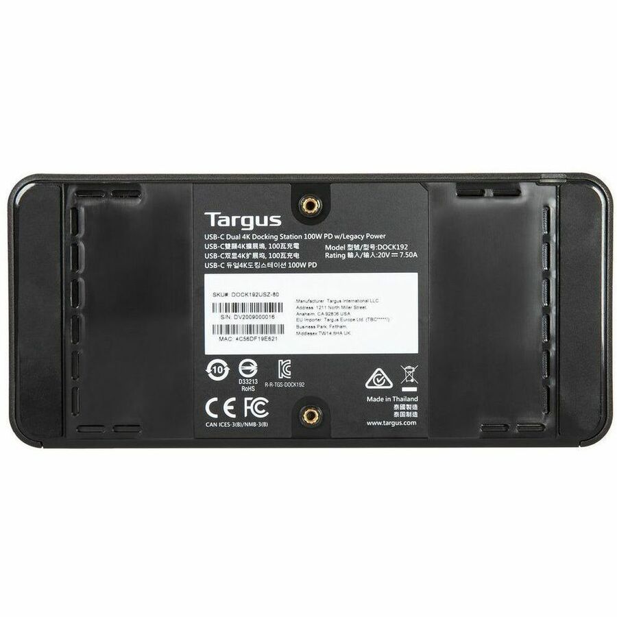 Station d'accueil universelle Targus USB-C DV4K avec alimentation 100 W DOCK182USZ