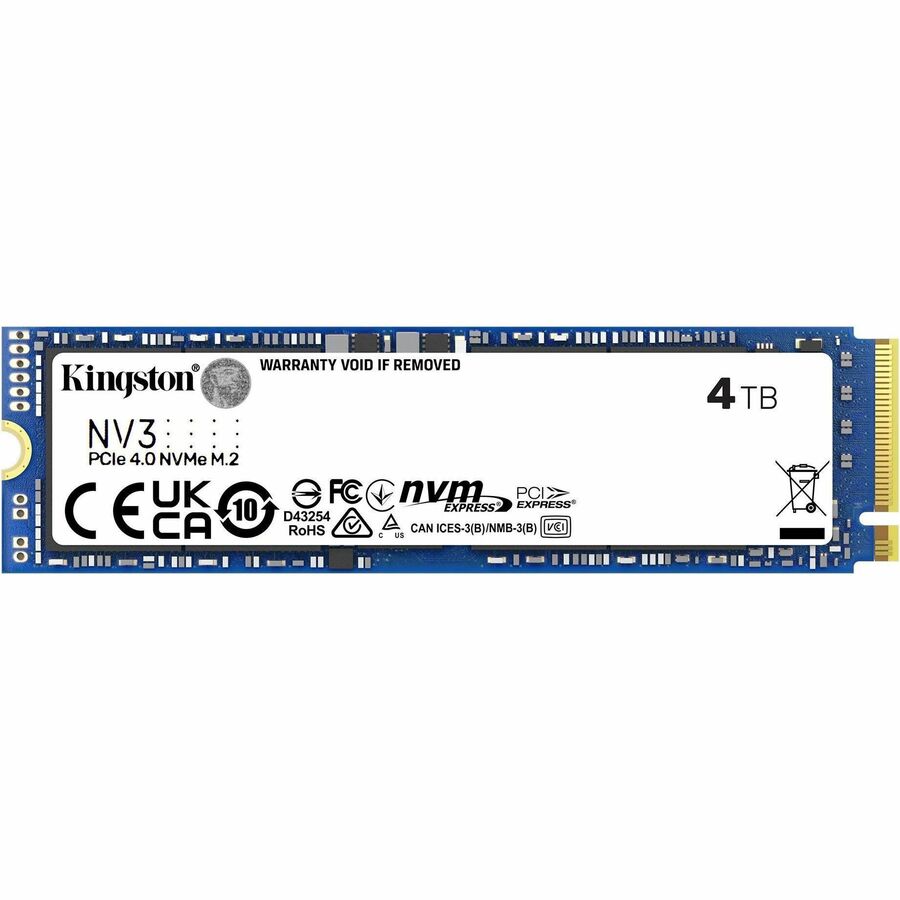 Disque SSD Kingston NV3 4 To - M.2 2280 interne - PCI Express NVMe (PCI Express NVMe 4.0 x4) SNV3S/4000G