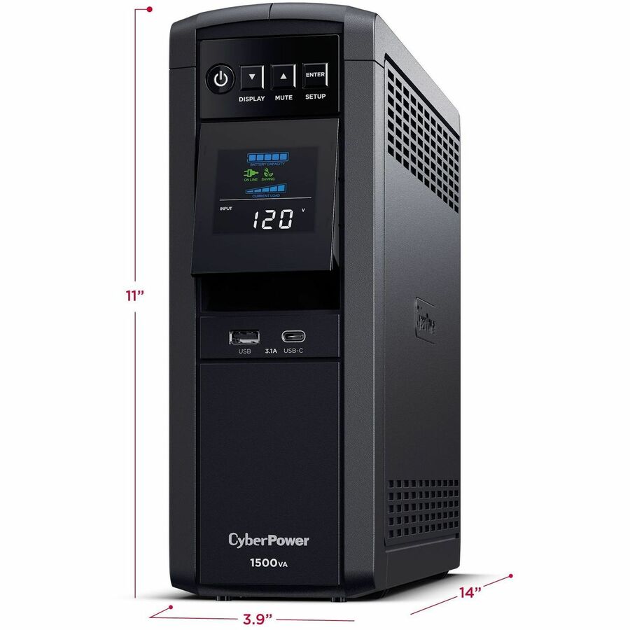 Système d'onduleur CyberPower CyberPower CP1500PFCLCDTAA conforme à la norme TAA CP1500PFCLCDTAA