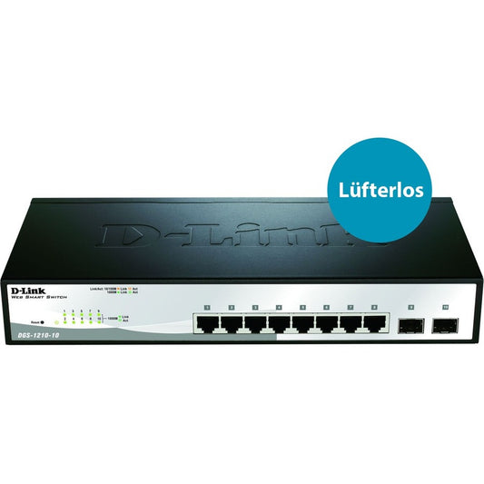 Commutateur Web intelligent Gigabit 10 ports D-Link avec 2 ports SFP Gigabit DGS-1210-10