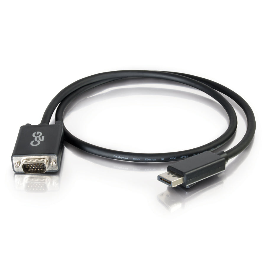 Adaptateur DisplayPort vers VGA C2G 3 pieds - Câble adaptateur vidéo DP vers VGA - DisplayPort 1.2 - 1080p - M/M 54331