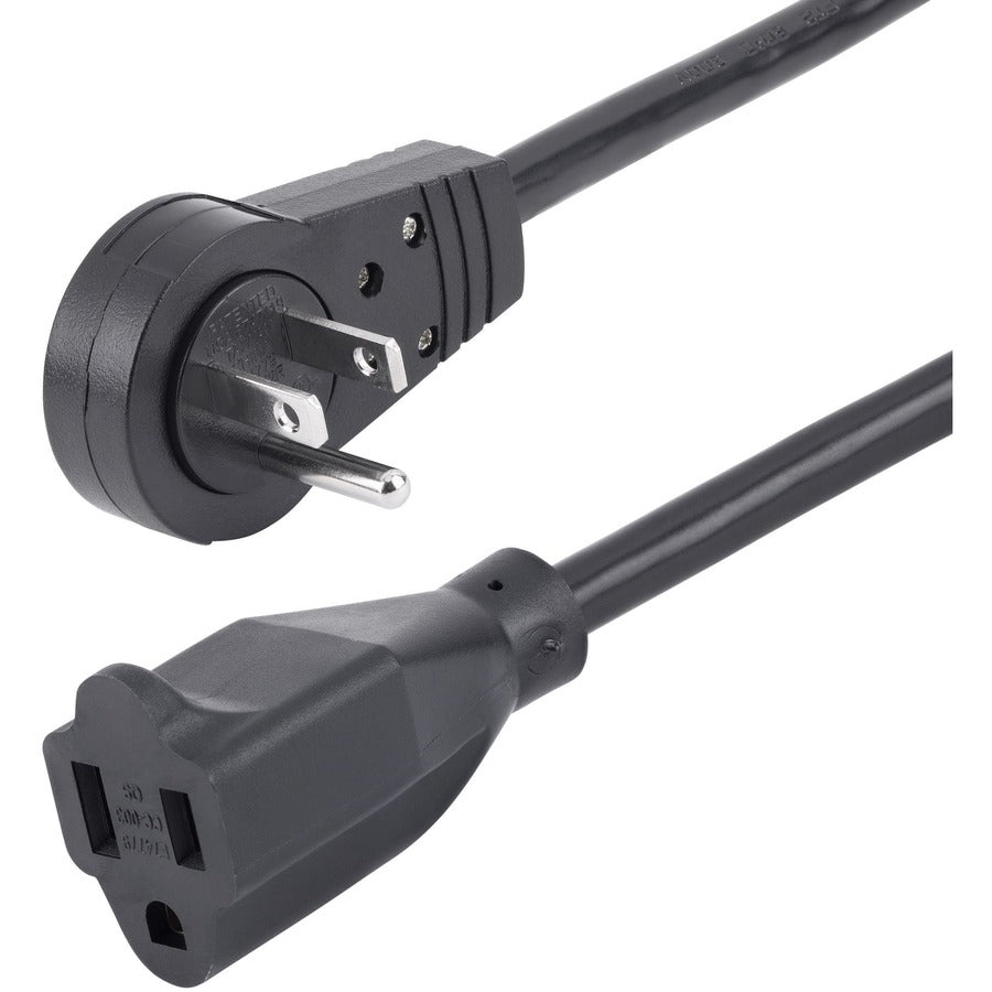 StarTech.com 3ft Power Extension Cord, Rotating Flat Plug Extension Cord, NEMA 5-15P to NEMA 5-15R Cable, 16 AWG, 125V/15A RTPAC1013
