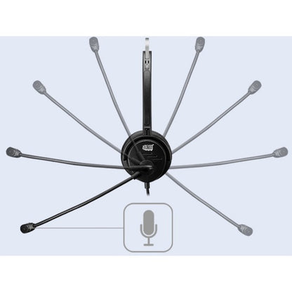 Casque d'écoute USB mono-auriculaire Adesso avec microphone réglable XTREAM P1