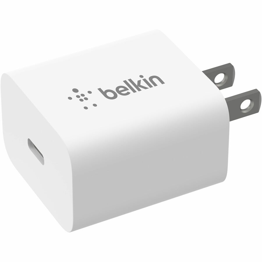 Chargeur mural USB-C portable Belkin 20 W - 1 x USB-C (20 W) - Charge rapide - Adaptateur secteur - Blanc BBC005-WH
