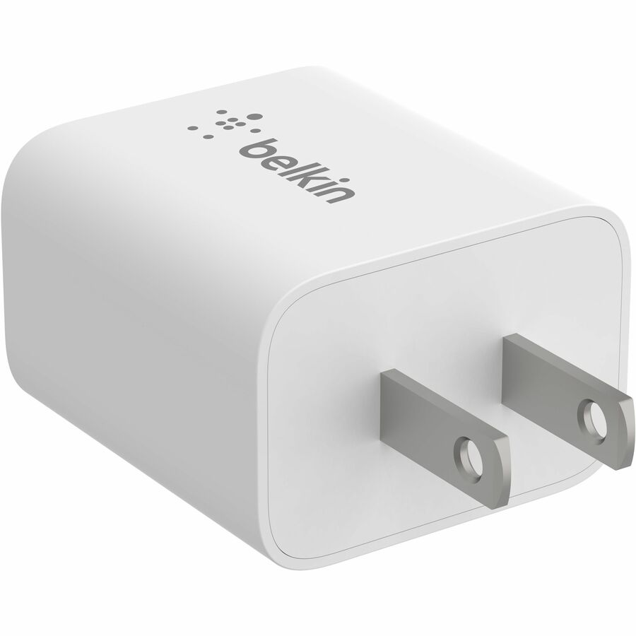 Chargeur mural USB-C portable Belkin 20 W - 1 x USB-C (20 W) - Charge rapide - Adaptateur secteur - Blanc BBC005-WH