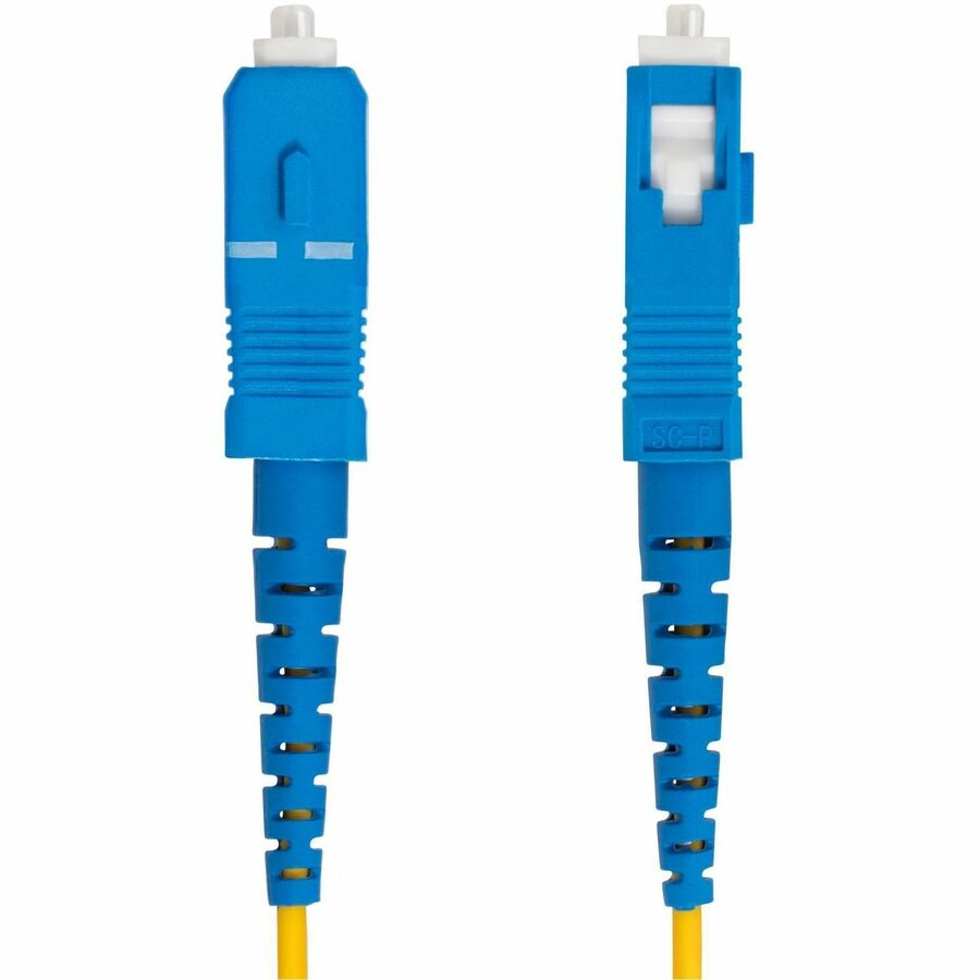 Câble à fibre optique monomode simplex LC vers SC (UPC) OS2 de 15 m (49,2 pi), 9/125, 40G/100G, faible perte d'insertion, cordon de raccordement LSZH SPSMLCSC-OS2-15M