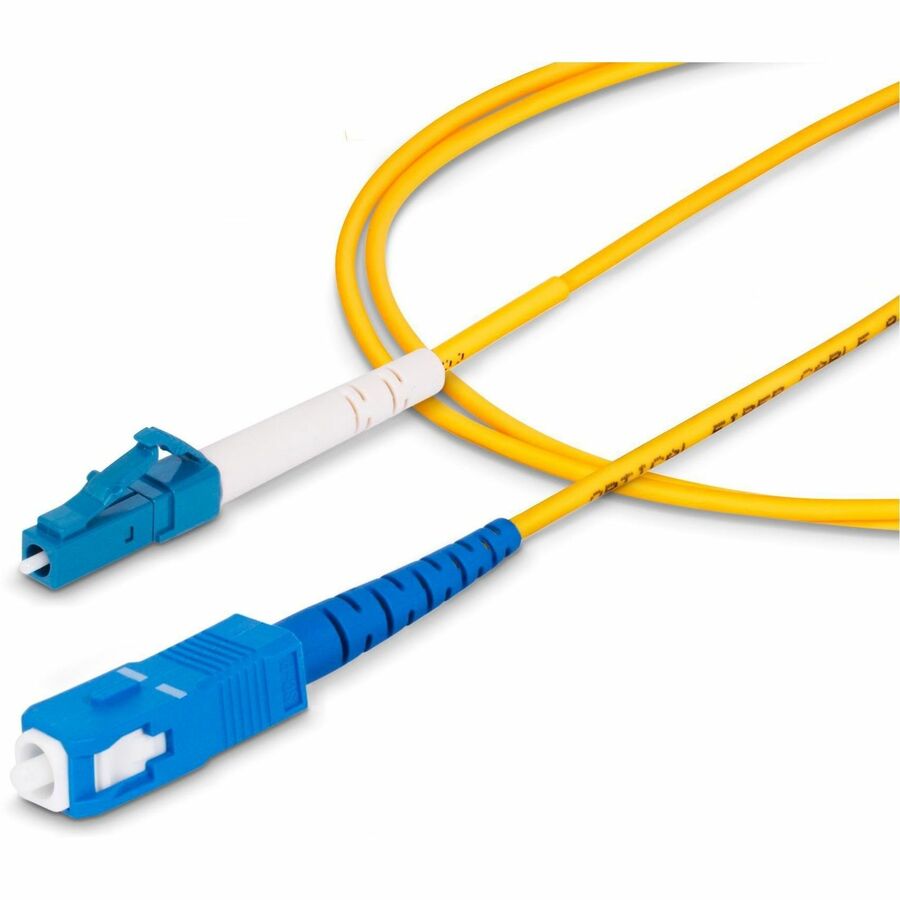 Câble à fibre optique monomode simplex LC vers SC (UPC) OS2 de 15 m (49,2 pi), 9/125, 40G/100G, faible perte d'insertion, cordon de raccordement LSZH SPSMLCSC-OS2-15M