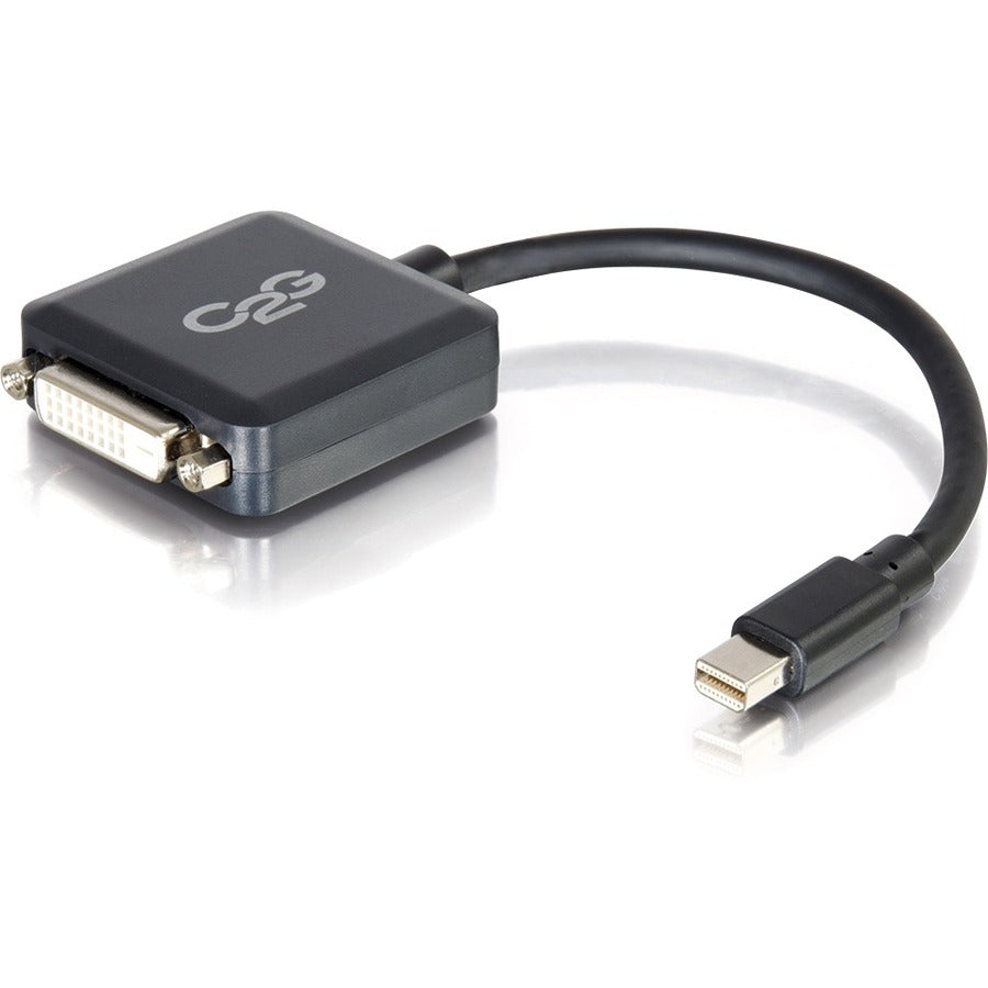 Adaptateur convertisseur Mini DisplayPort mâle vers DVI-D femelle à liaison unique C2G 8 pouces - Noir 54311